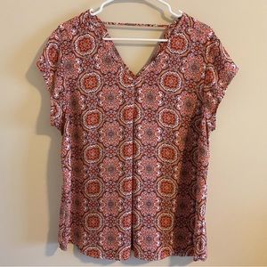 DR2 orange paisley bar back top